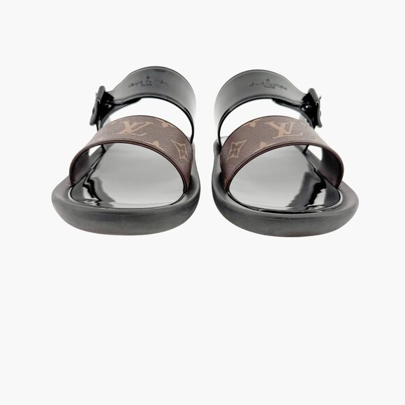 Louis Vuitton Sunbath Flat Mules EU 40 US 10 LV Monogram Black Slide Sandal - Picture 6 of 13